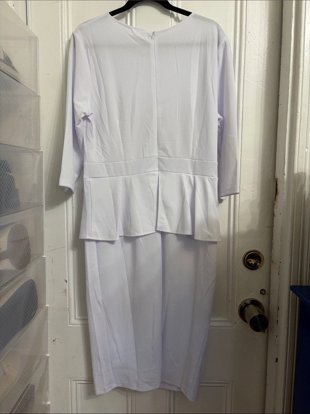 White Peplum Sheath Dress - Unbranded - Picture 3 of 3